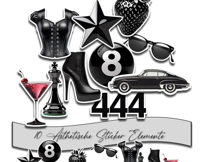 Sticker Set | Vinyl Stickers | Waterproof Stickers | Laptop Stickers | Black Aesthetic | Retro Y2K