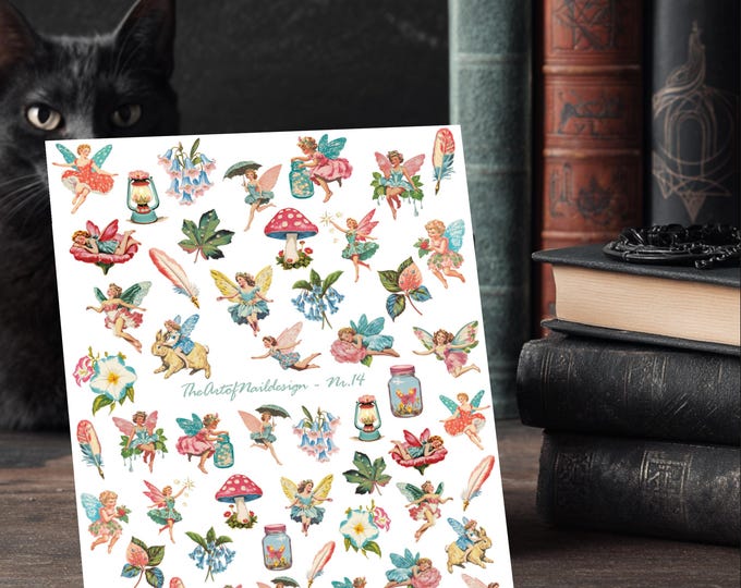 Vintage Fairy Water-Slide Decal Sticker | Nails | Nail Art | Elf, Mythical Creature