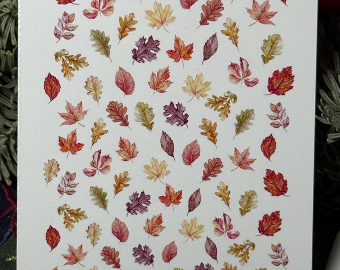 2D Water Slide Nail Stickers, Leaves, Water Slide Stickers for Nails, Nail Art Leaves, Foliage