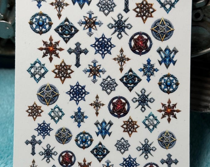 Celtic Symbols Nail Art Water Slide Stickers for Nails, Nail Stickers, Celtic Runes