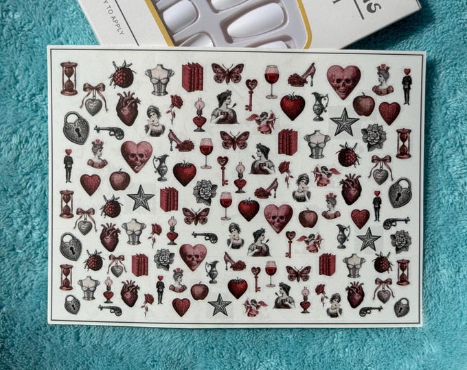 Collage sheets with Victorian love messages, vintage Valentine's Day ephemera, romantic junk journal set