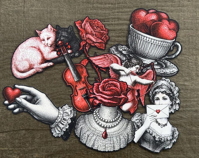 Victorian Love Message Vinyl Sticker - Vintage Valentine's Day Sticker