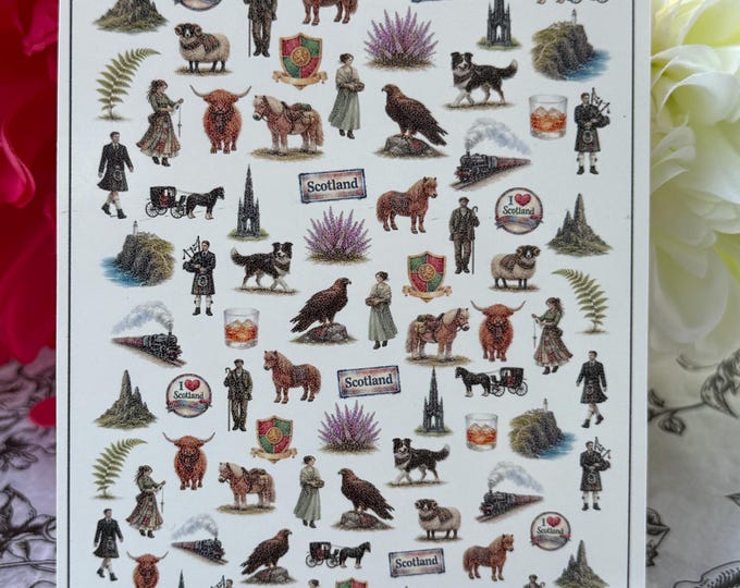 Scotland Water-Slide Nail Decals – Culinary & Cultural Nail Art Stickers