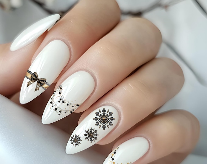 2D Nail Stickers | Snowflakes | Snowflake Nails | Water Slide Stickers | Star Nail Stickers | Water Slide Stickers | Nail Art