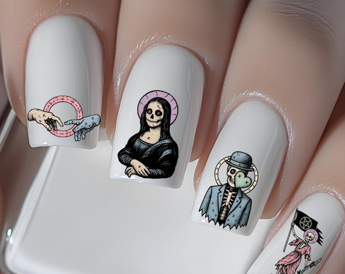 Pastel Gothic Classic Art Nail Stickers - Waterslide Decal Stickers - Nail Art Decals