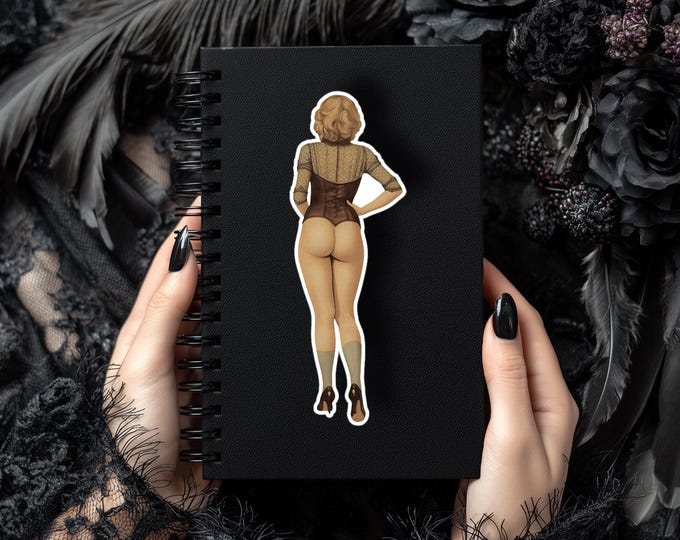 Victorian Beauty Sticker - Bare Bottom - Pin-ups - Laminated - Durable
