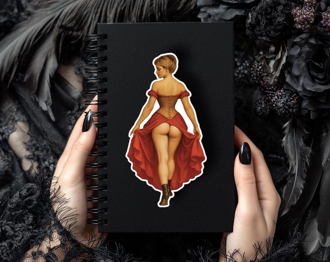 Victorian Beauty Sticker - Bare Bottom - Pin-ups - Laminated - Durable