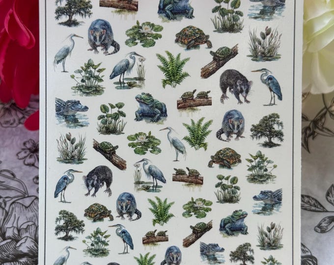 Animal and Plant Water Nail Stickers, Water-Slide Nail Decals, Nature-Themed Nail Art Stickers