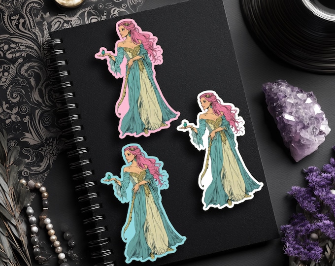 Princess Stickers - Laminated, Matte or Glossy, Waterproof, Durable