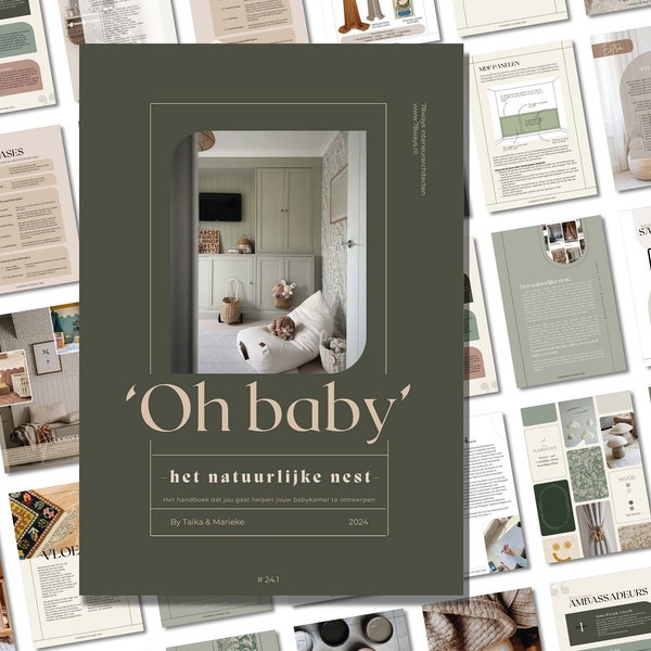 Hèt digitale handboek/stijlboek voor het interieurontwerp van jouw babykamer, met als thema 'Het Natuurlijke Nest'.