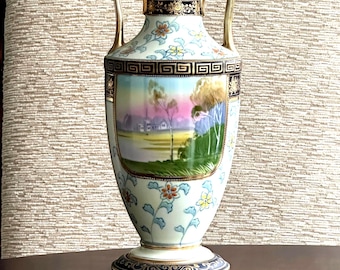Vintage handgeschilderde Nippon-vaas