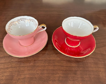 tasse à thé et soucoupes vintage AYNSLEY