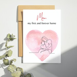 Happy Mother's Day Card Mothers Day Card Mother Birthday Card Mother Quotes Gift for Mom Printable Greeting Card Heart Note Cards
