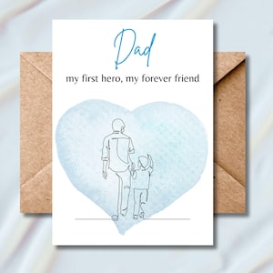 Happy Father's Day Card Fathers Day Card Dad Birthday Card Father Quotes Gift for Dad Printable Greeting Card Heart Note Cards