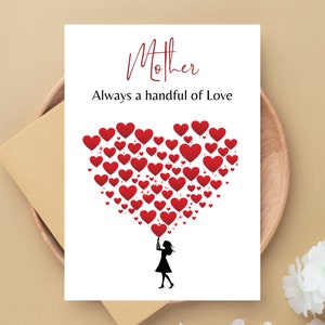 Happy Mother's Day Card Mothers Day Card Mother Birthday Card Mother Quotes Gift for Mom Printable Greeting Card Heart Note Cards
