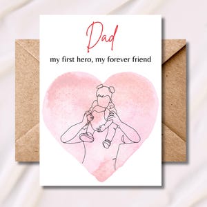 Father's Day Card Fathers Day Card Father Birthday Card Father Quotes Gift for Father Printable Greeting Card Heart Note Cards