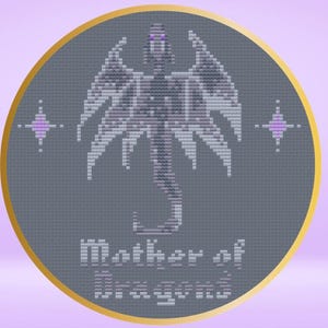 Mother of Dragons - Silver - Cross stitch pattern (digital PDF)