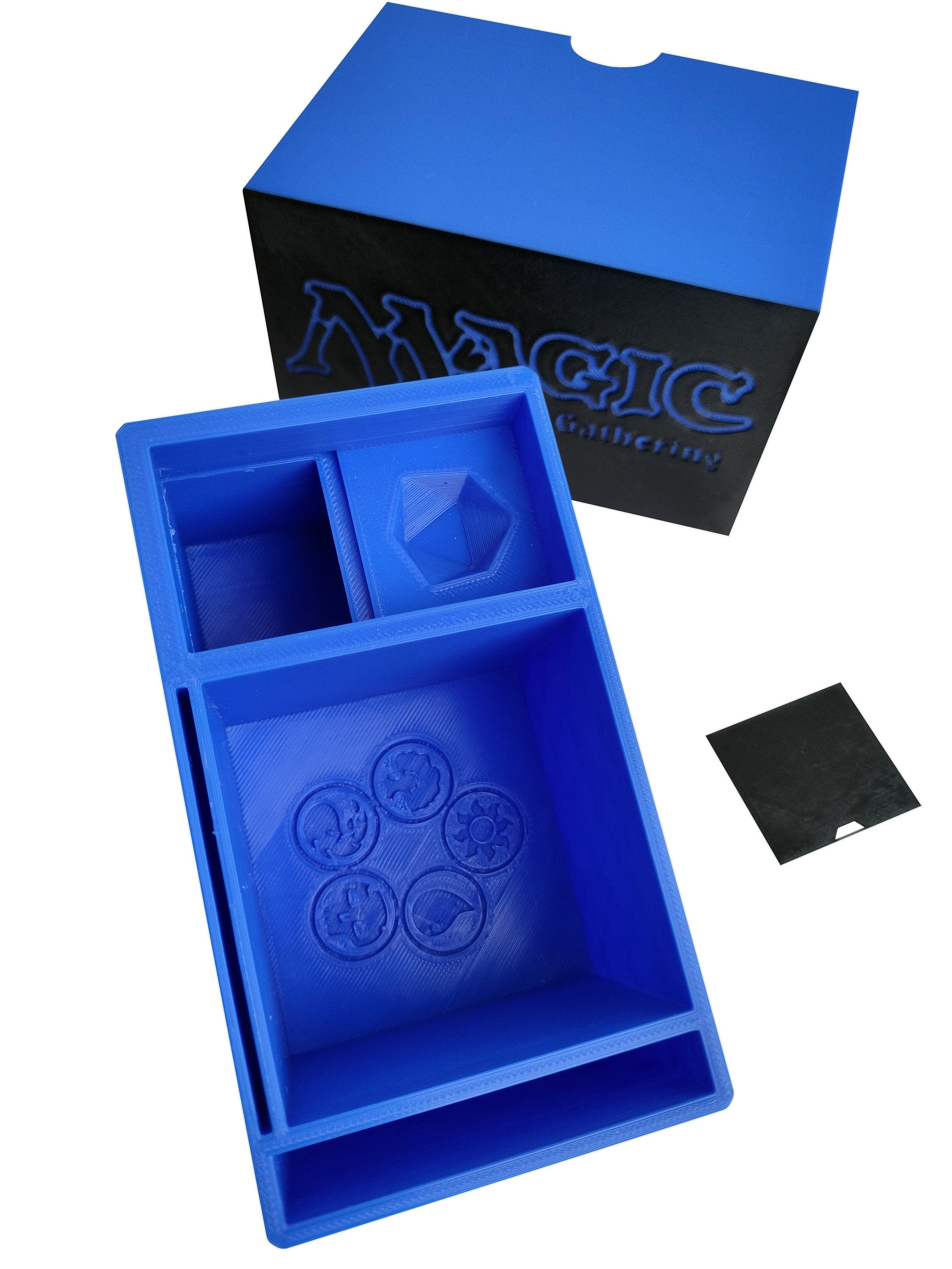 IVODEELA Boîte de Rangement Carte Magic,Deck Box Compatible avec  MTG/Commander/TCG/Magic Cartes,Contenir à 600+ Cartes Sans Pochette,  Magnetic Boite Carte(Noir Bleu) : : Jeux et Jouets