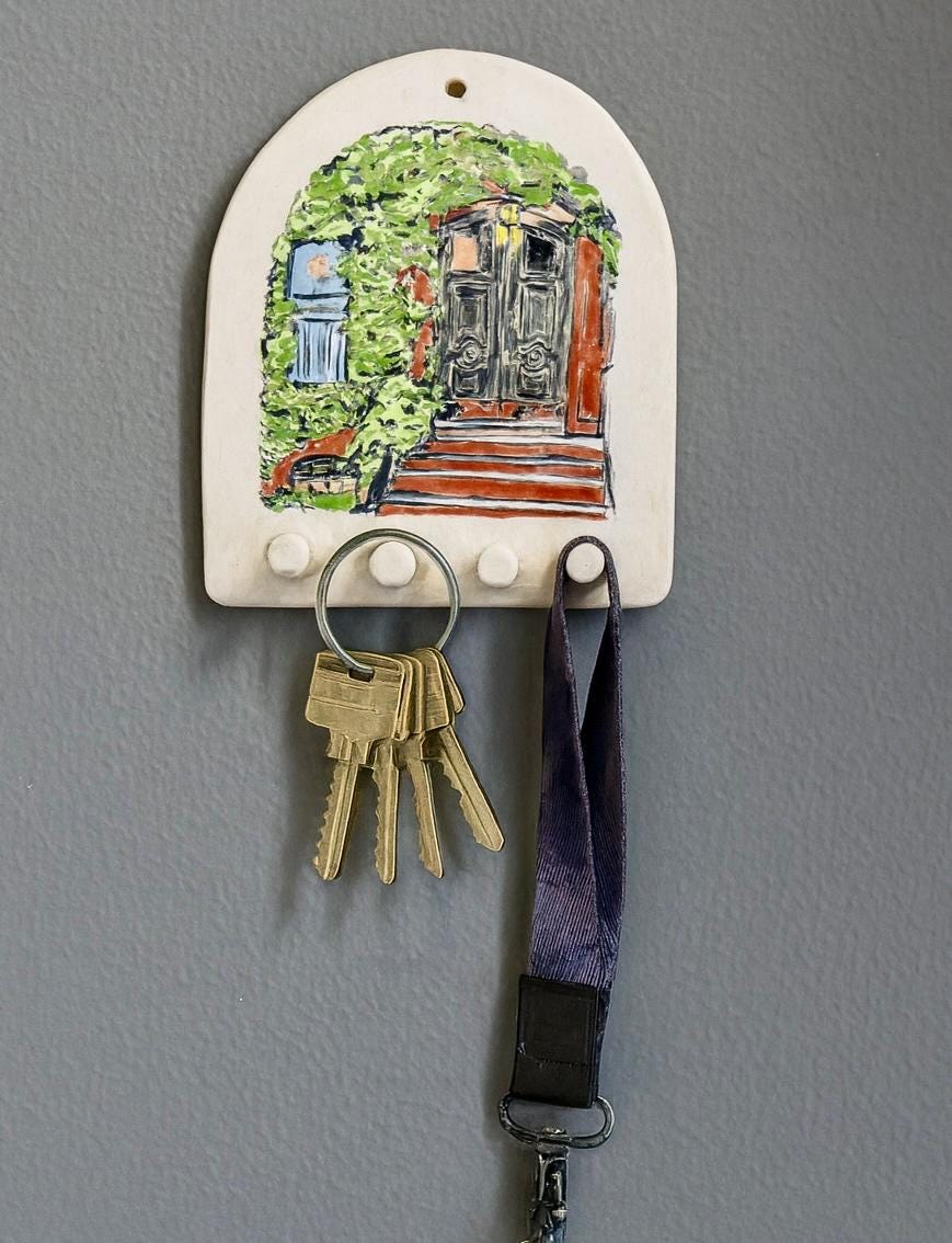 Custom Hand-painted Ceramic Key Holder: Personalized Home Decor - Etsy