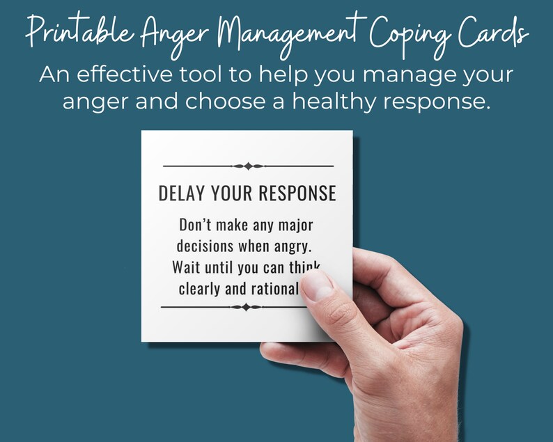 Delayed Anger Anger Management Coping Cards, Therapy Tool (printable) - Etsy