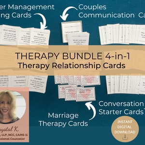 Bundel therapierelatiekaarten: communicatie voor stellen, gespreksstarters, huwelijkstherapie, woedebeheersing