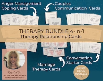 Therapy Relationship Cards Bundle: Communication, Anger Management (Digital Download)