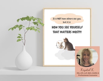 Self-Love and Confidence Poster – Therapy Office and Classroom Decor (Digital Download)