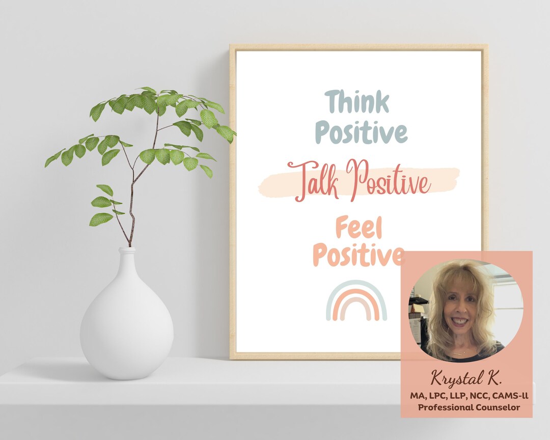 Think Positive Kids Wall Art Print Printable Poster - Positive Quote ...