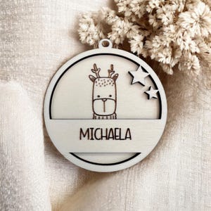 Christmas bauble personalized / engraved with name - REINDEER - Christmas gift gift tag gift Christmas Christmas tree bauble