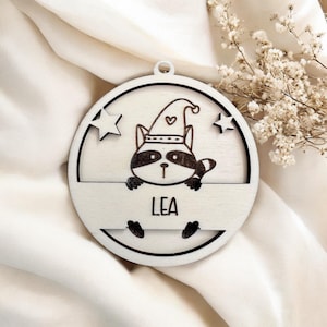 Christmas bauble personalized / engraved with name - RACCOON - Christmas gift gift tag gift Christmas Christmas tree bauble