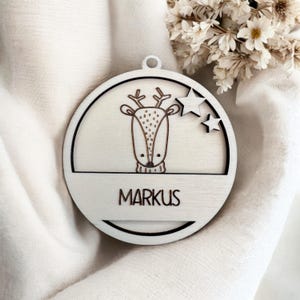 Christmas bauble personalized / engraved with name - REINDEER - Christmas gift gift tag gift Christmas Christmas tree bauble