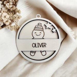 Christmas bauble personalized / engraved with name - SNOWMAN - Christmas gift gift tag gift Christmas Christmas tree bauble