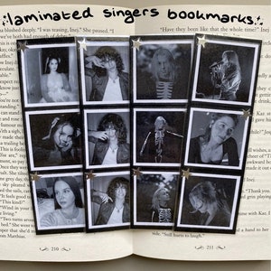 aanpasbare gelamineerde bladwijzer voor zangers met sterstickers / gracie abrams, phoebe bridgers, lana del rey, conan grey