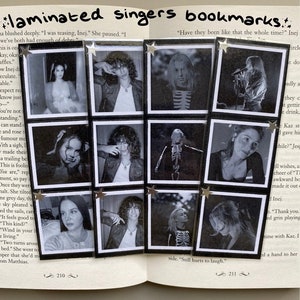 customizable laminated singers bookmark with star stickers / gracie abrams, phoebe bridgers, lana del rey, conan gray image 1