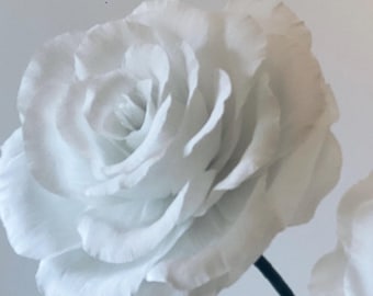 Bridal Giant Crepe Paper ROSES Flower large prop for Ethereal event decor. Comes with 6ft stem decoration floral backdrop for weddings.
