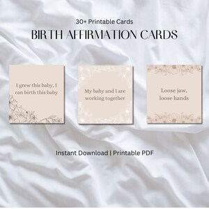 Más de 30 tarjetas imprimibles de afirmación de embarazo y nacimiento / Descarga digital imprimible / Regalo de baby shower / Declaraciones positivas para futuras mamás
