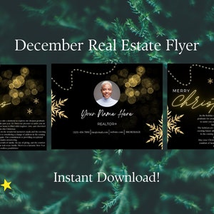 Holiday Postcard for Real Estate Agents, December Marketing, Christmas Flyer, Realtor Farming Postcard, Christmas Card, Canva Template