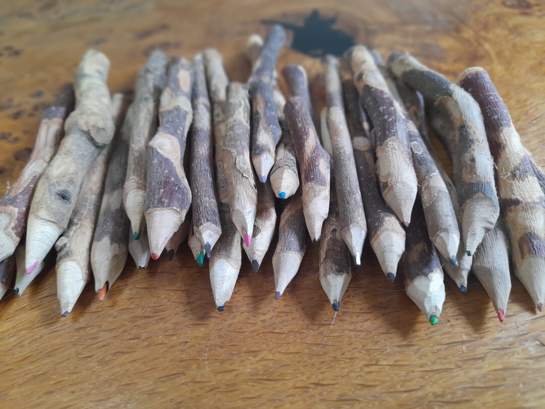 Handmade Twig Pencils Arts & Crafts Wooden Stationery Etsy