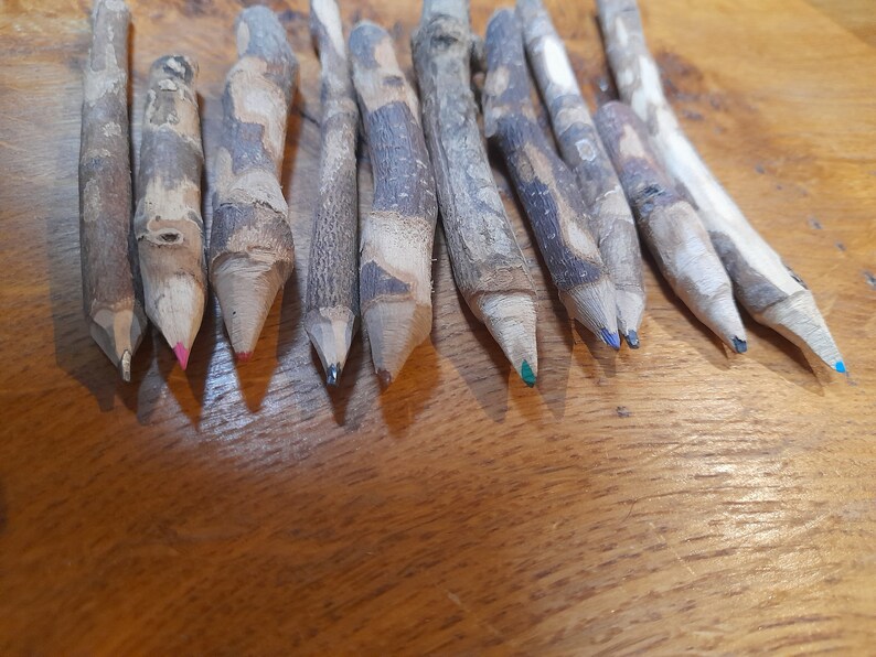 Handmade Twig Pencils Arts & Crafts Wooden Stationery Etsy