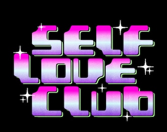 Retro Self Love Club PNG | Y2K Sublimation Design (Digital Download)