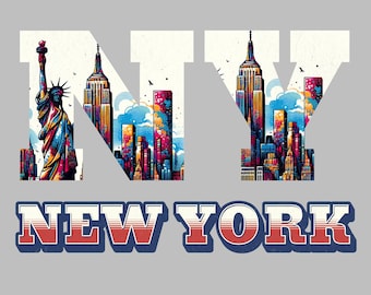 Diseño de camiseta 3D de la ciudad de Nueva York (PNG) (Descarga digital)