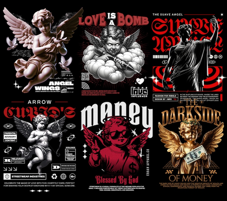 Angel Streetwear T-shirtdesignpaket (digital nedladdning) bild 8