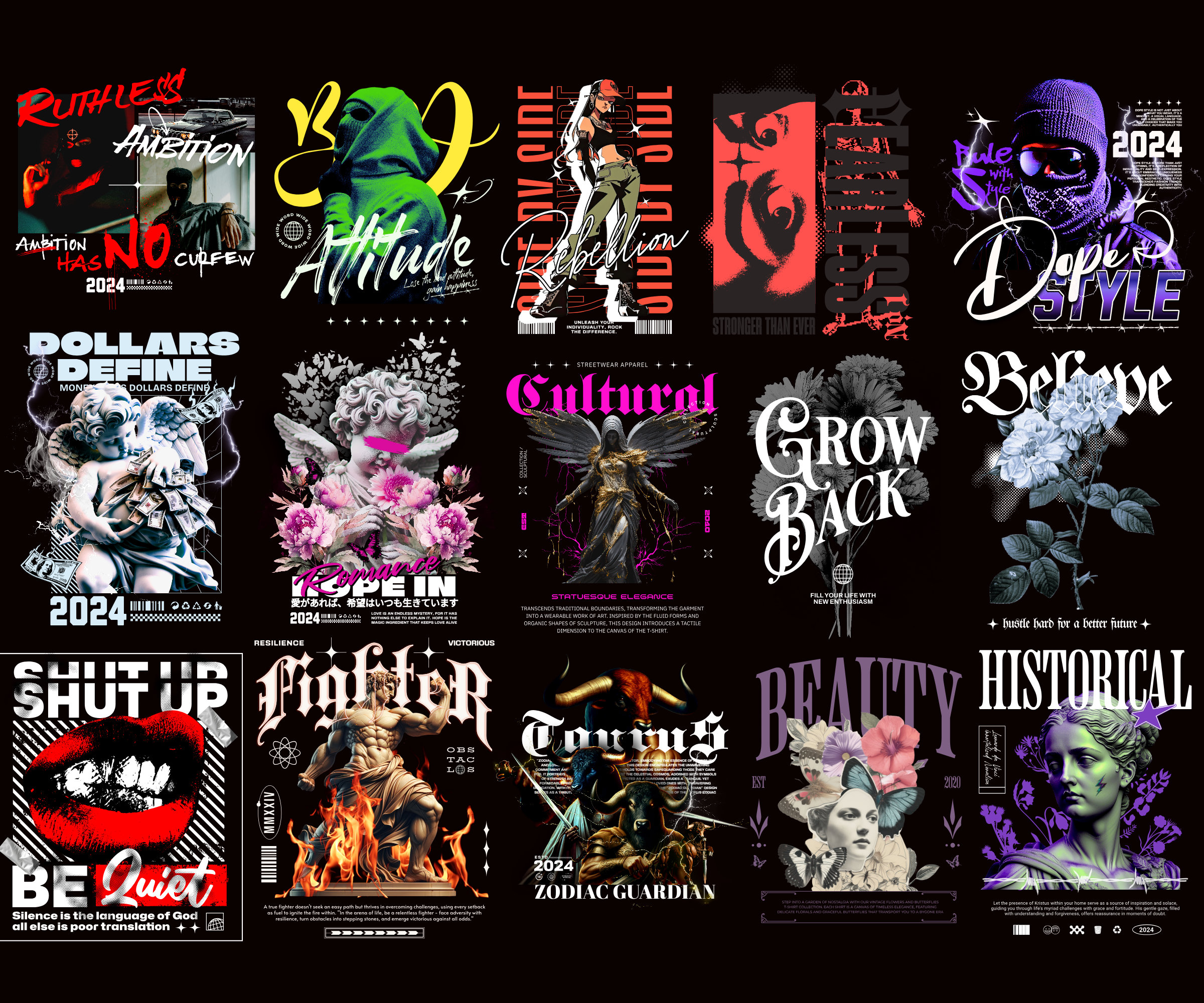 Streetwear Png Designs, T-shirt Designs Bundle , Flower