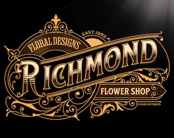 Customizable Victorian Logo Design, Retro Business Logo