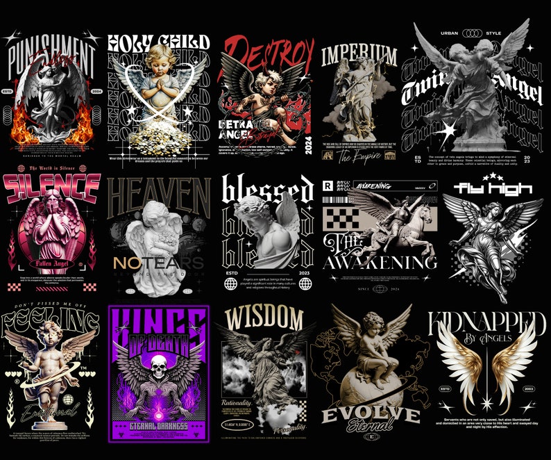Angel Streetwear T-shirtdesignpaket (digital nedladdning) bild 4