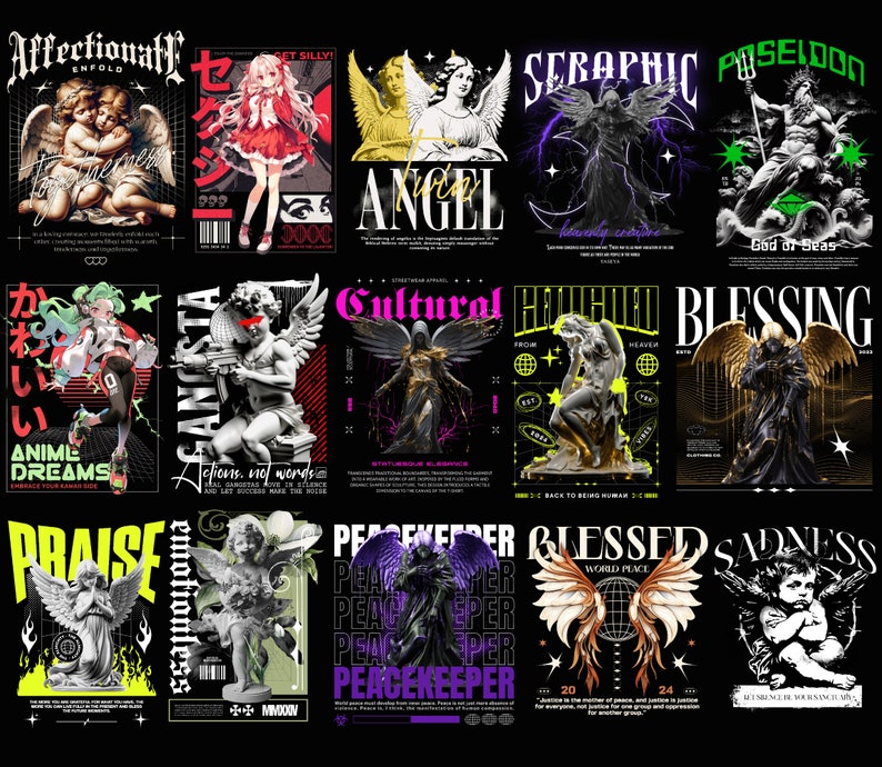Angel Streetwear T-shirtdesignpaket (digital nedladdning) bild 3
