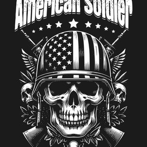 Skull American Soldier PNG, USA Flag Military png, United States Army png
