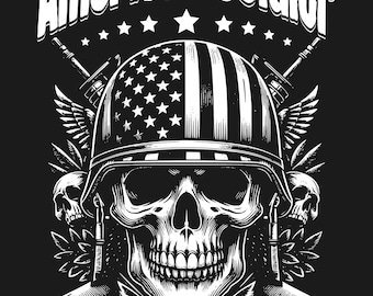 Skull American Soldier PNG, USA Flag, Military Image (Digital Download)