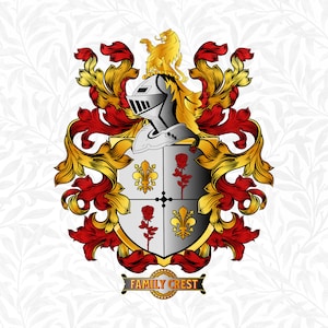 family crest coat of arms | custom logo design | family crest,A coat of arms crest heraldic medieval knight or royal family shield.