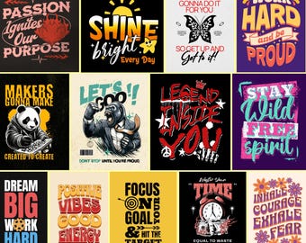 100+ Motivational Quote PNG Designs – Printable Wall Art (Digital Download)